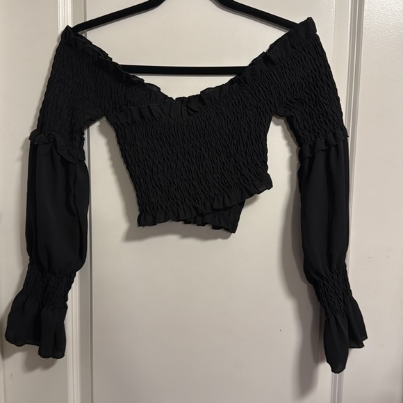 Bandeau style black crop top - Picture 5 of 6